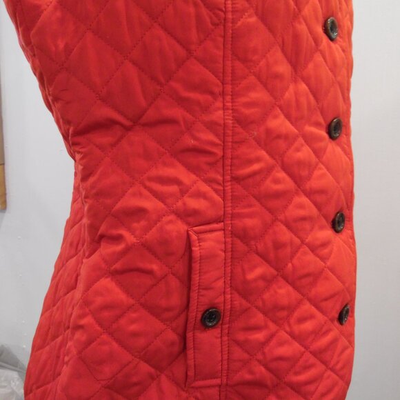 J.Jill Red Quilted Ladies Vest Ladies L Button close and 2 button close pockets - Picture 5 of 10